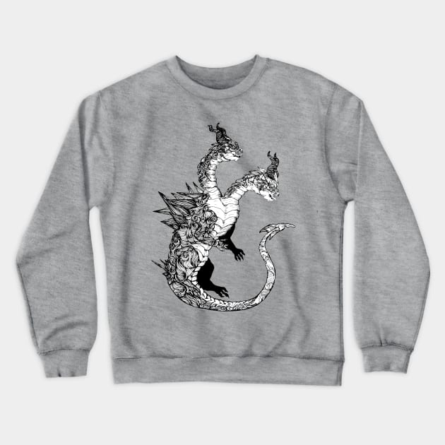 Two Headed Dragon Crewneck Sweatshirt by Art of V. Cook